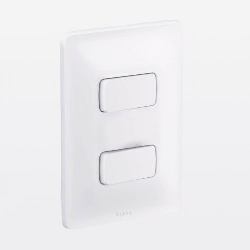 Conjunto Interruptor Duplo Simples 10A Branco 4x2 Zeffia Legrand