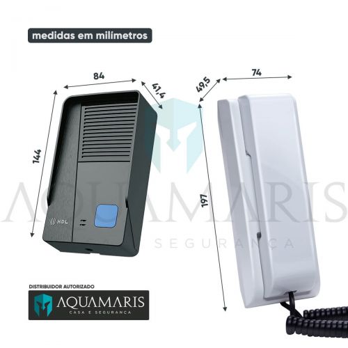 Kit Interfone c/ Fechadura El�trica Compacta C90 Mini Preta HDL Audio Class