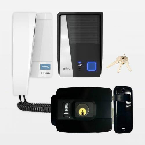 Kit Interfone HDL F8 Advance c/ Fechadura Elétrica Compacta C90 Mini HDL