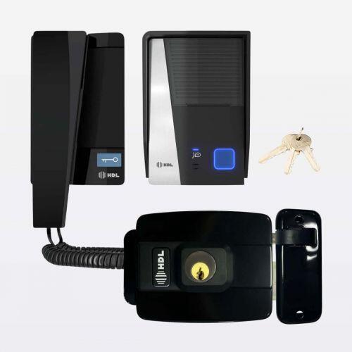 Kit Interfone HDL F8 Advance c/ Fechadura Elétrica Compacta C90 Mini HDL