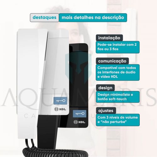 Kit Interfone HDL F8 Advance c/ Fechadura El�trica Compacta C90 Mini HDL