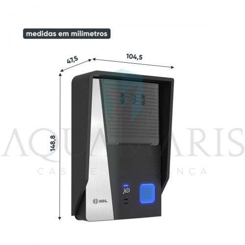 Kit V�deo Porteiro c/ Monitor 7" + Fechadura Compacta C90 Mini Preta HDL V�deo Advance