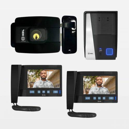 Kit Vídeo Porteiro c/ 2 Monitores + Fechadura Elétrica C90 Mini HDL Video Advance