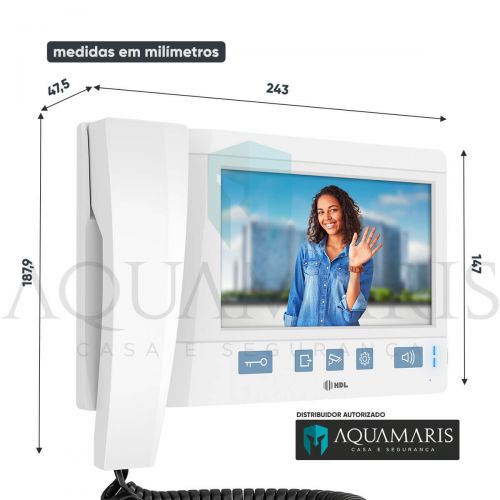 Kit V�deo Porteiro c/ 2 Monitores + Fechadura El�trica C90 Mini HDL Video Advance