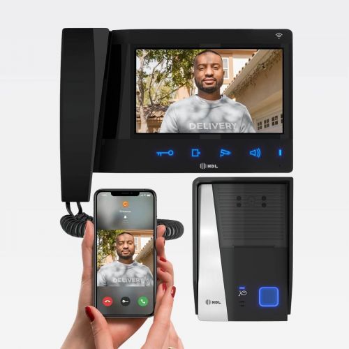 Kit V�deo Porteiro WiFi c/ Monitor 7 + Fechadura C90 Mini HDL Connect
