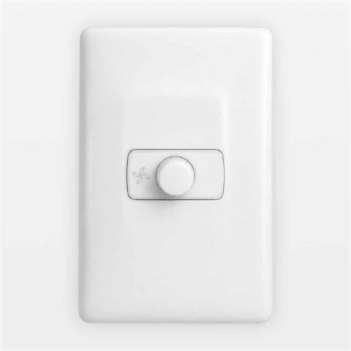 Conjunto Variador p/ Ventilador Dimmer 160VA Bivolt c/ Placa 1 Posto 4x2 Branco PIAL Zeffia