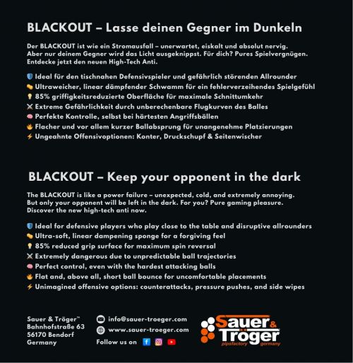Borracha Anti Spin Blackout - Sauer & Tr�ger