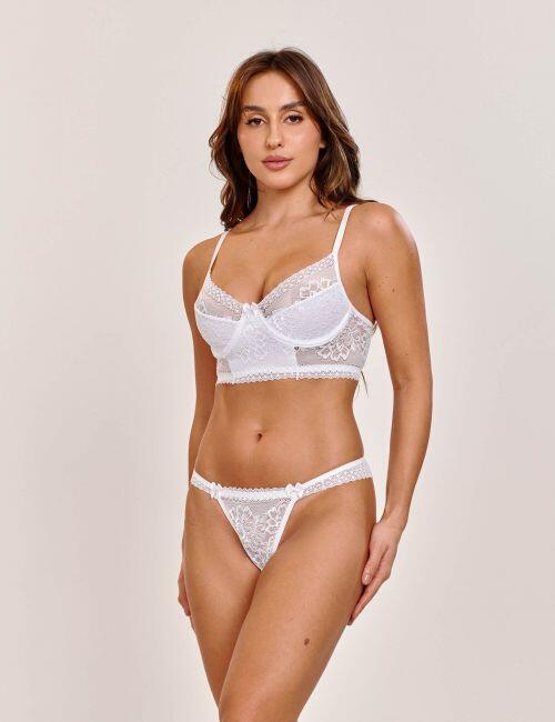 Conjunto Amora de Calcinha e Suti� Sem Bojo Com Aro Em Renda