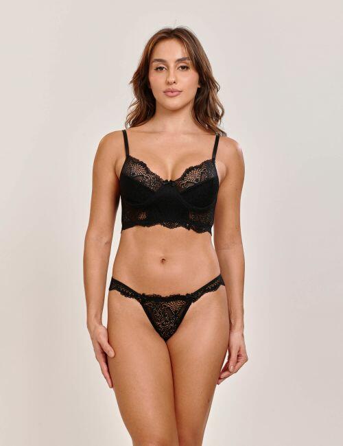 Conjunto Amora de Calcinha e Suti� Sem Bojo Com Aro Em Renda