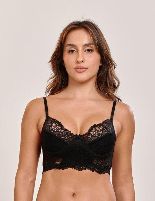 Conjunto Amora de Calcinha e Sutiã Sem Bojo Com Aro Em Renda