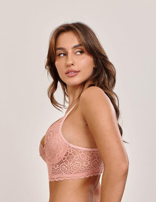 Conjunto Amora de Calcinha e Sutiã Sem Bojo Com Aro Em Renda
