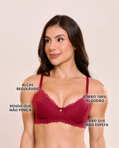 Suti� Daiana em Renda Sem Bojo com Aro