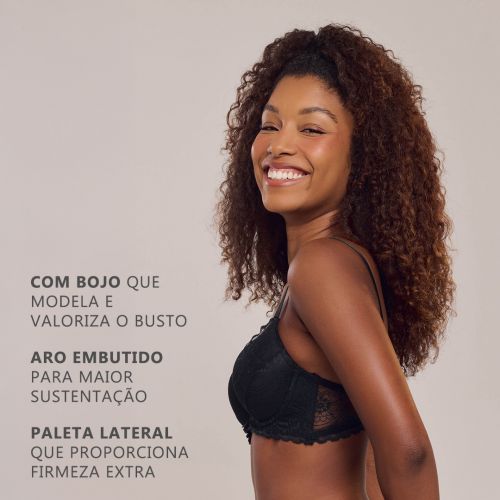 Sutiã Agnes Com Bojo Soft e Aro Em Renda