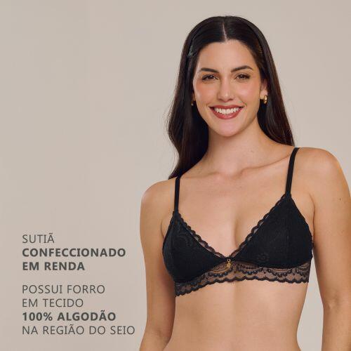 Sutiã Ayla Sem Bojo e Sem Aro Em Renda