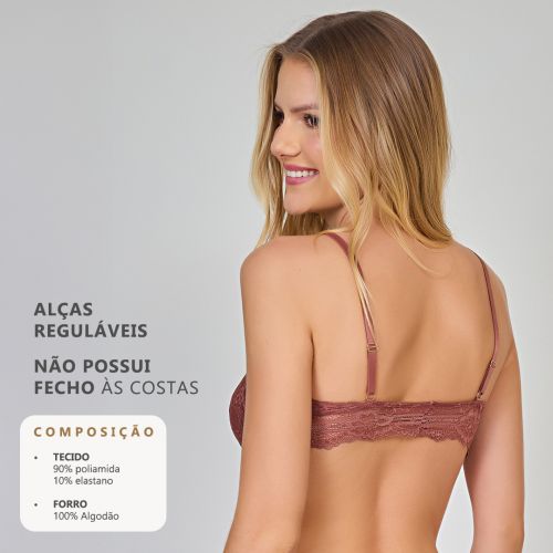Sutiã Ayla Sem Bojo e Sem Aro Em Renda