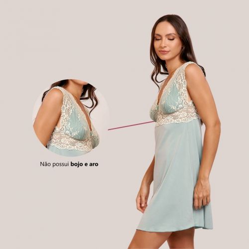 Camisola Melissa Sem Bojo Com Renda Bicolor