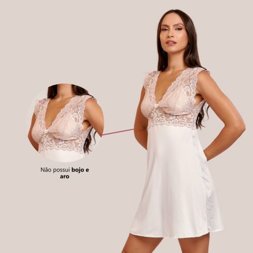 Camisola Melissa Sem Bojo Com Renda Bicolor