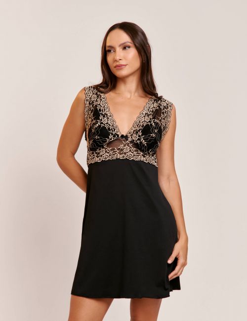 Camisola Melissa Sem Bojo Com Renda Bicolor