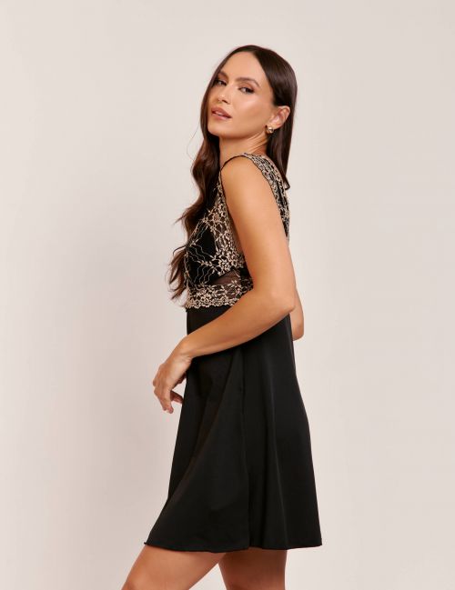 Camisola Melissa Sem Bojo Com Renda Bicolor