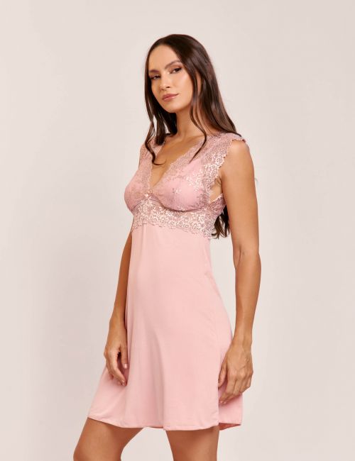 Camisola Melissa Sem Bojo Com Renda Bicolor