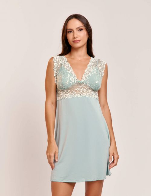 Camisola Melissa Sem Bojo Com Renda Bicolor