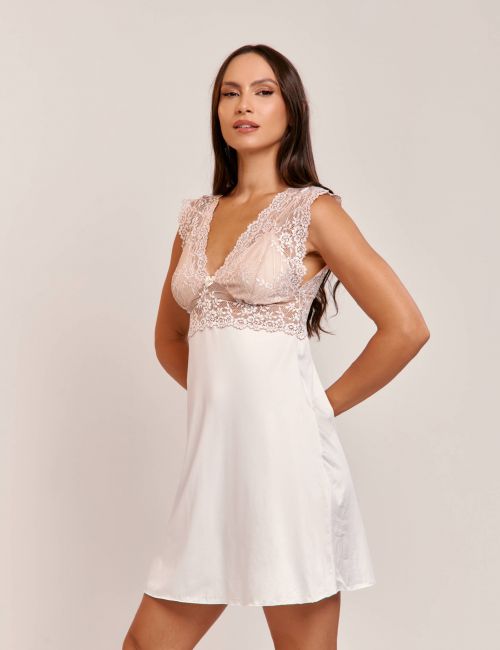 Camisola Melissa Sem Bojo Com Renda Bicolor