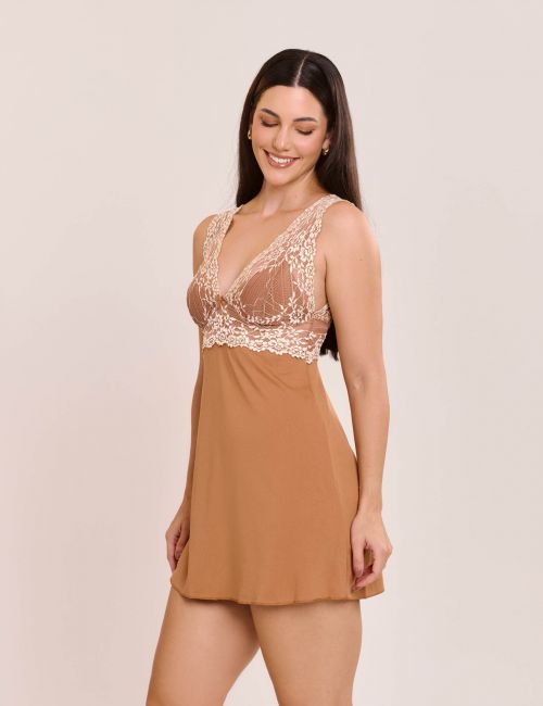 Camisola Melissa Sem Bojo Com Renda Bicolor