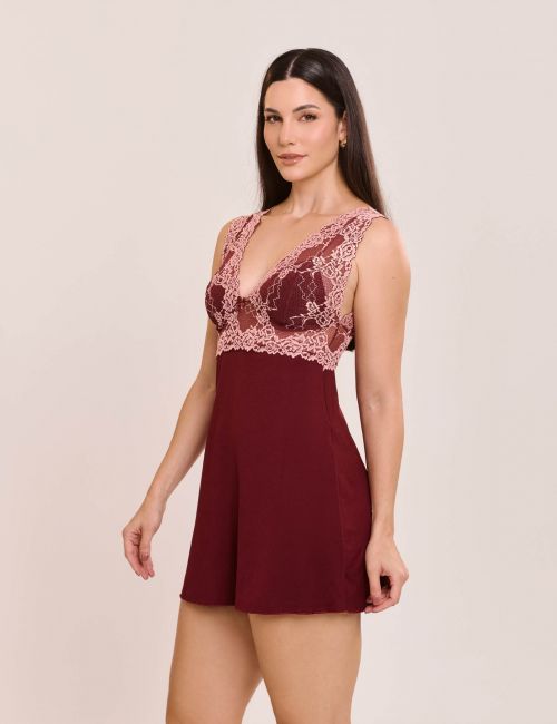 Camisola Melissa Sem Bojo Com Renda Bicolor