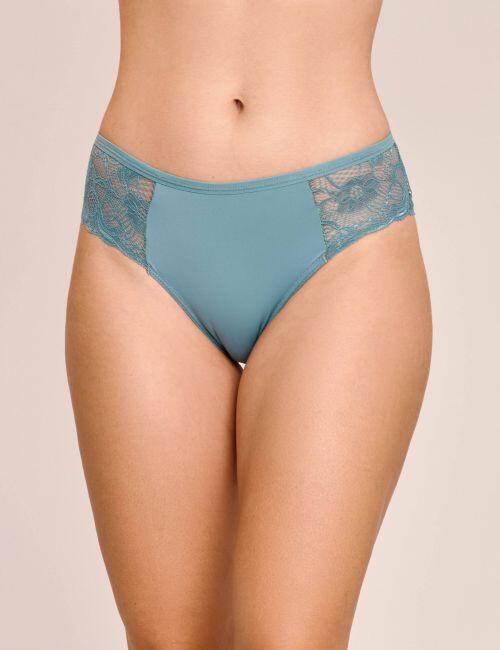 Tanga Deby Cintura M�dia Em Poliamida e Renda