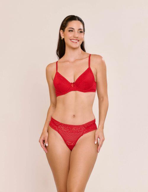 Conjunto Madri de Calcinha e Suti� Sem Bojo Com Aro Em Renda