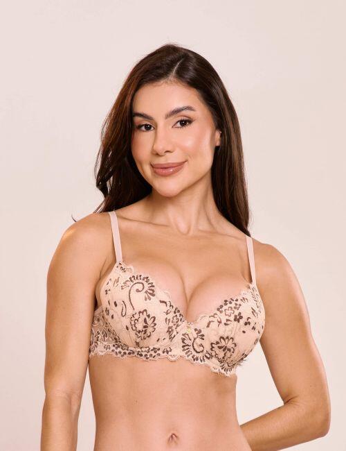 Suti� Melina Em Renda Bicolor Com Bojo e Aro