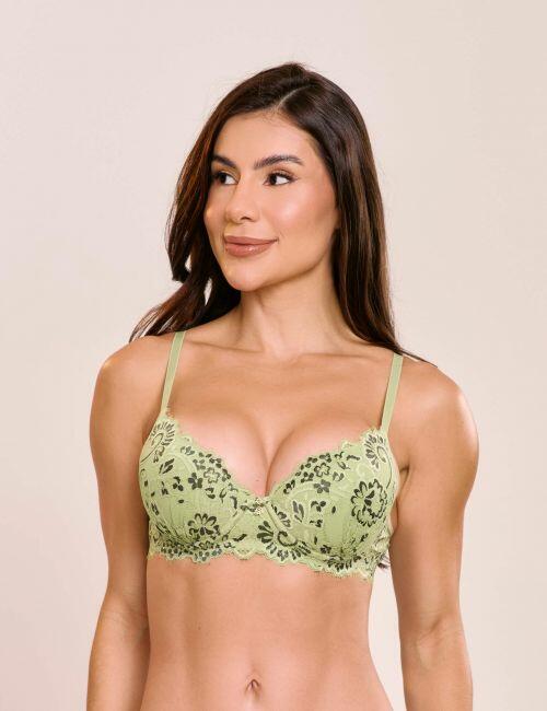 Suti� Melina Em Renda Bicolor Com Bojo e Aro