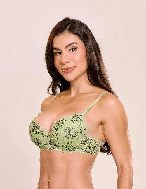 Suti� Melina Em Renda Bicolor Com Bojo e Aro