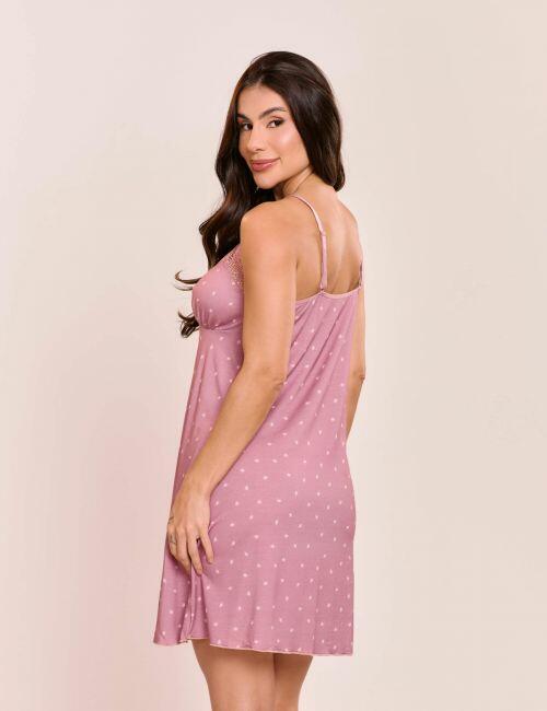 Camisola Nina Em Viscose Estampada Sem Bojo