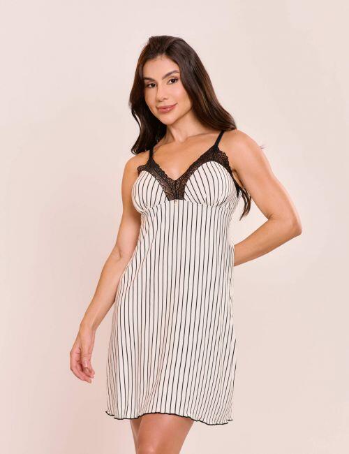 Camisola Nina Em Viscose Estampada Sem Bojo