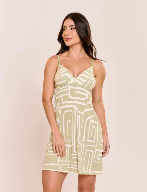 Camisola Maia Em Poliamida Estampada Sem Bojo