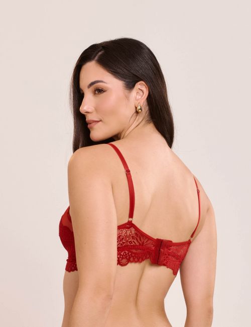 Conjunto Yane de Calcinha e Sutiã Sem Bojo e Sem Aro em Renda e Tule