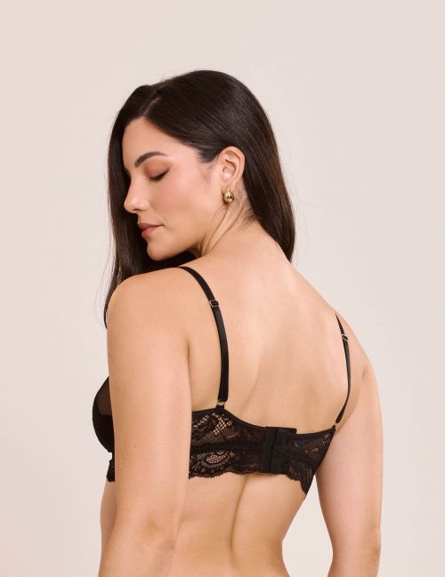 Conjunto Yane de Calcinha e Sutiã Sem Bojo e Sem Aro em Renda e Tule