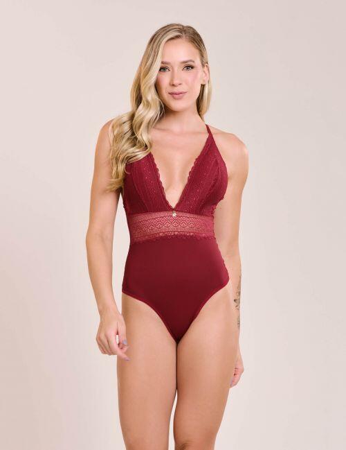 Body Lais em Microfibra e Renda Sem Bojo