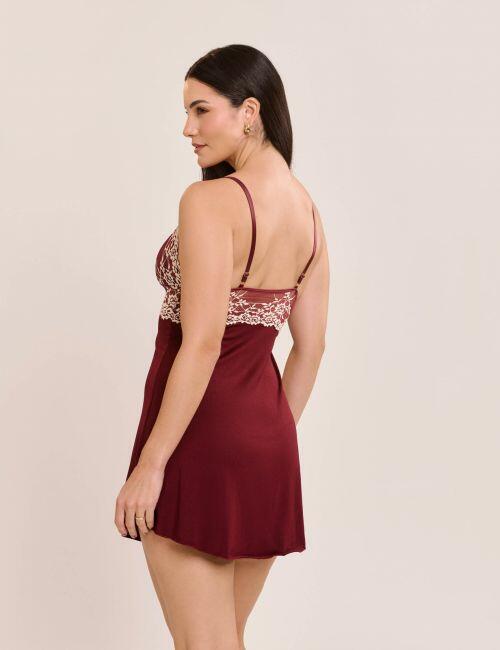 Camisola Mirela em Liganete de Poliamida e Renda Bicolor