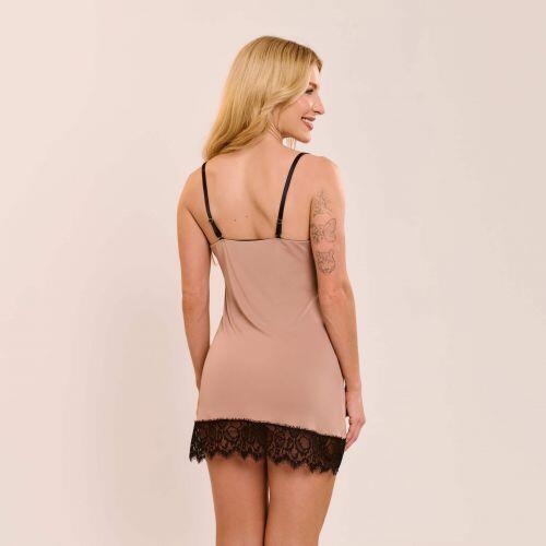 Camisola Jade em Liganete de Poliamida e Renda Sem Bojo