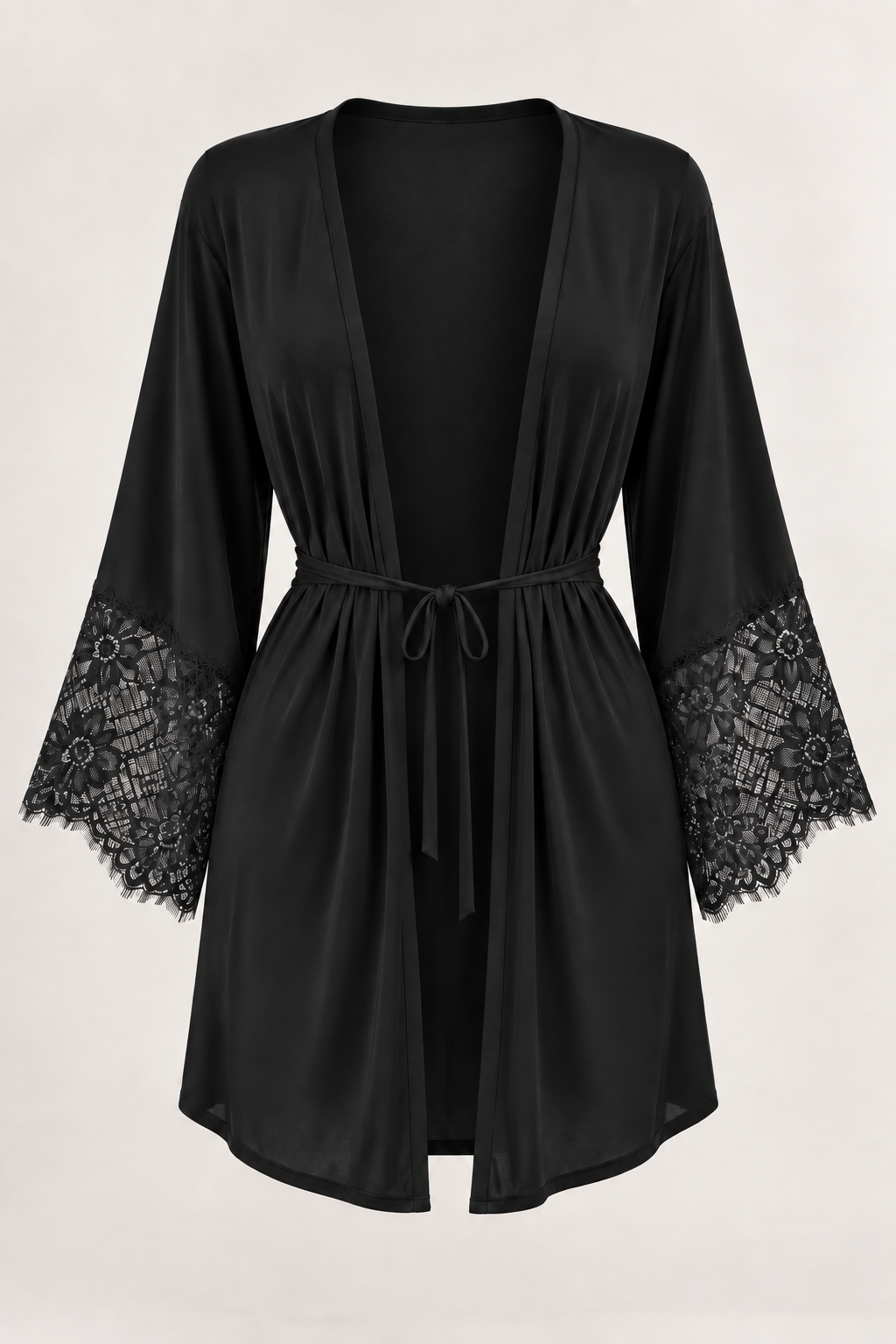 Robe Marisa em Liganete de Poliamida com Amarração e Abertura Frontal