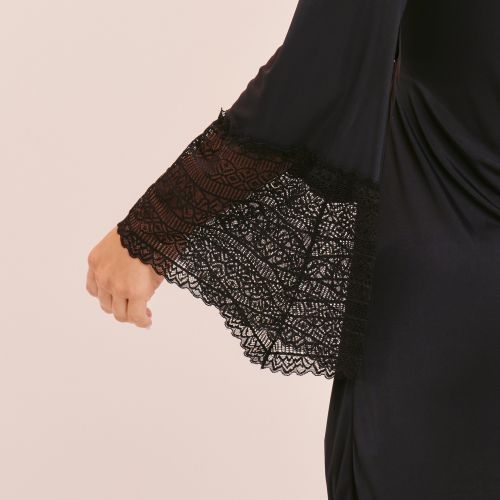 Robe Marisa em Liganete de Poliamida com Amarração e Abertura Frontal