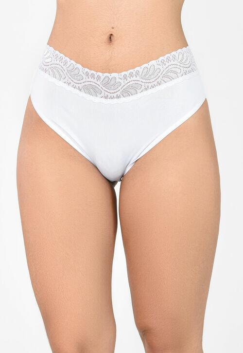Calcinha Flower B�sica Com Renda na Cintura