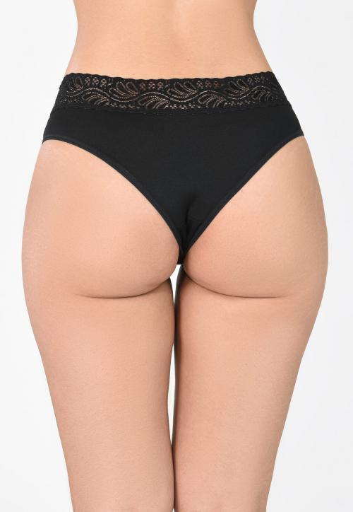 Calcinha Flower B�sica Com Renda na Cintura