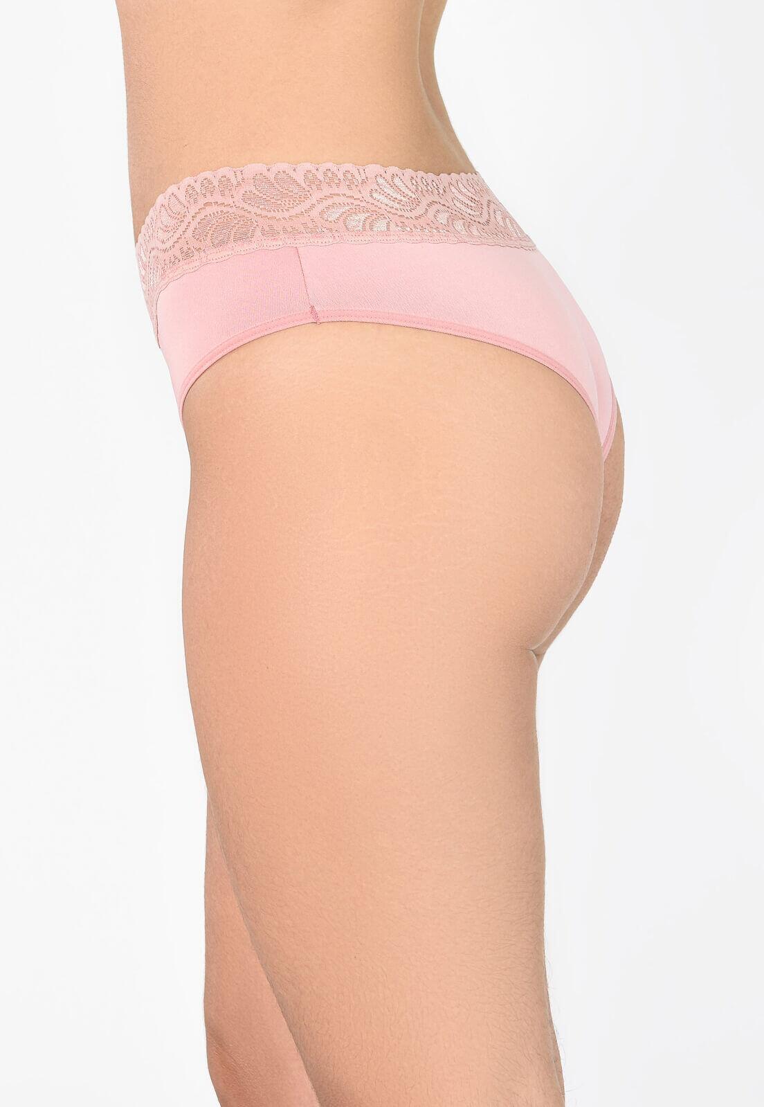Calcinha Flower Básica Com Renda na Cintura