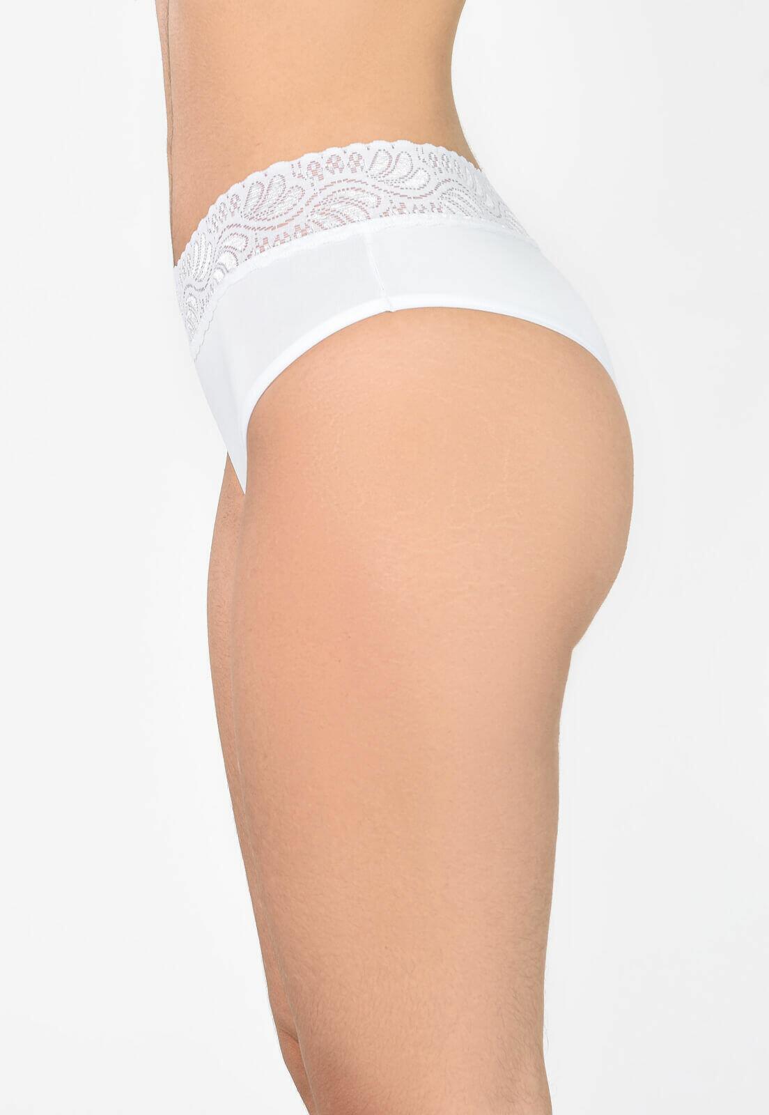 Calcinha Flower Básica Com Renda na Cintura