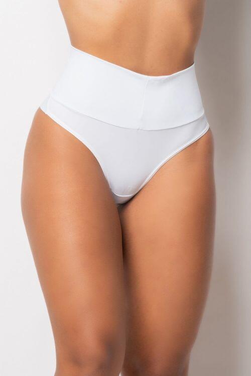 Calcinha L�cia B�sica Fio Duplo de Microfibra Com Cintura Alta