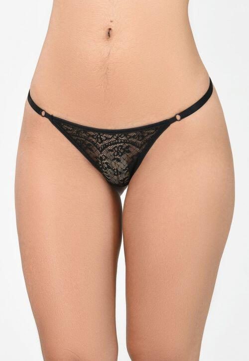 Tanga String Quezia de Microfibra e Renda Fio Dental