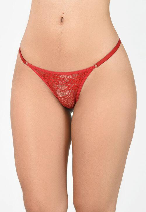 Tanga String Quezia de Microfibra e Renda Fio Dental
